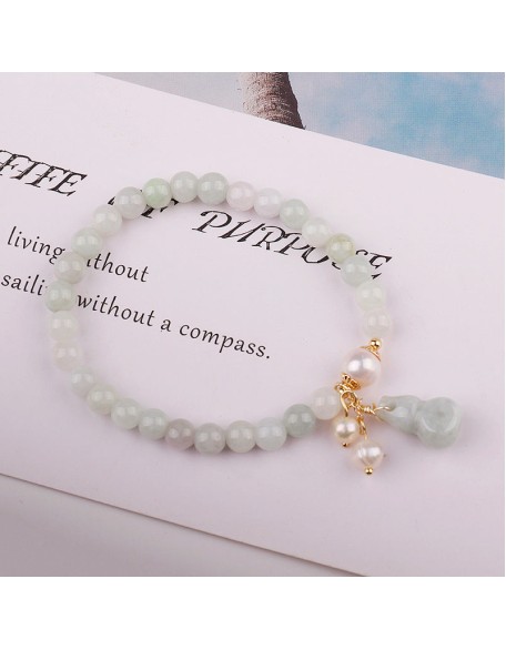Light Green Jade Wu Lou Amulet Bracelet Light Green Jade Wu Lou Amulet Bracelet