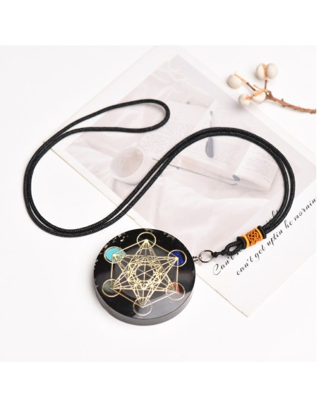Black Tourmaline Metatron’s Cube Orgonite Protection Necklace Black Tourmaline Metatron’s Cube Orgonite Protection Necklace