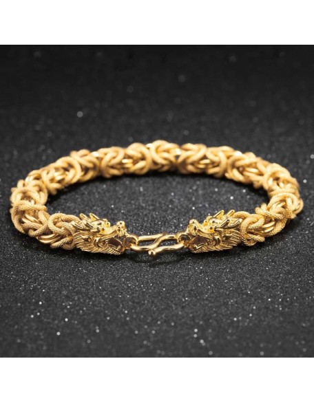 Double-Headed Golden Dragon Bracelet - Success & Fortune Double-Headed Golden Dragon Bracelet - Success & Fortune
