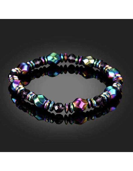 Rainbow Magnetic Hematite Wellness Bracelet Rainbow Magnetic Hematite Wellness Bracelet