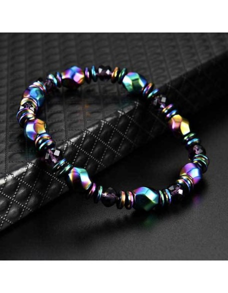 Rainbow Magnetic Hematite Wellness Bracelet Rainbow Magnetic Hematite Wellness Bracelet
