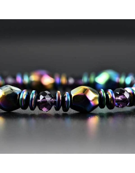 Rainbow Magnetic Hematite Wellness Bracelet Rainbow Magnetic Hematite Wellness Bracelet