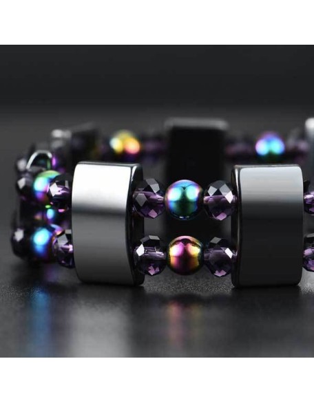 Rainbow Magnetic Hematite Wellness Bracelet Rainbow Magnetic Hematite Wellness Bracelet