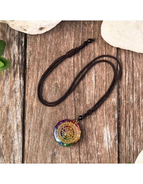 Chakra Orgonite Necklace - Balances Orgone Energy & EMF Protection Chakra Orgonite Necklace - Balances Orgone Energy & EMF Protection