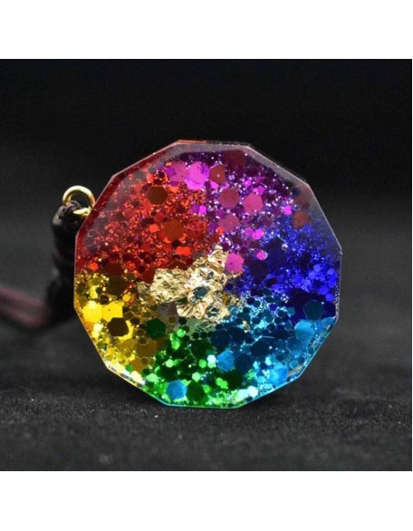 Chakra Orgonite Necklace - Balances Orgone Energy & EMF Protection Chakra Orgonite Necklace - Balances Orgone Energy & EMF Protection
