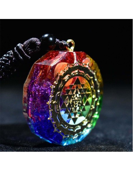 Chakra Orgonite Necklace - Balances Orgone Energy & EMF Protection Chakra Orgonite Necklace - Balances Orgone Energy & EMF Protection