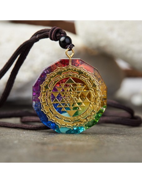 Chakra Orgonite Necklace - Balances Orgone Energy & EMF Protection Chakra Orgonite Necklace - Balances Orgone Energy & EMF Protection