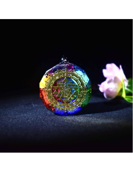 Chakra Orgonite Necklace - Balances Orgone Energy & EMF Protection Chakra Orgonite Necklace - Balances Orgone Energy & EMF Protection
