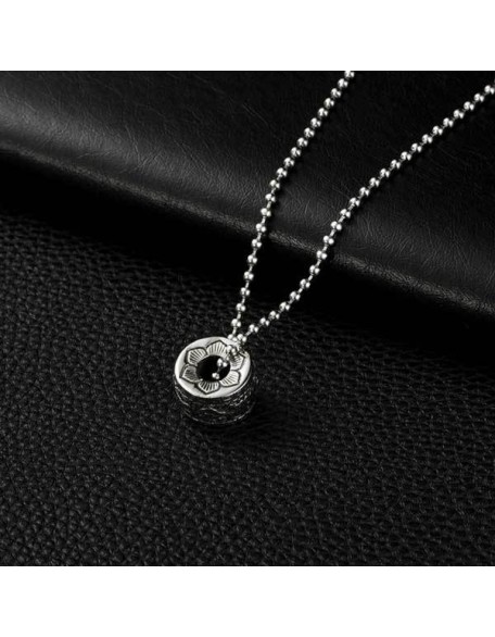 Titanium Steel Buddhist Mantra Necklace - Six True Words Titanium Steel Buddhist Mantra Necklace - Six True Words
