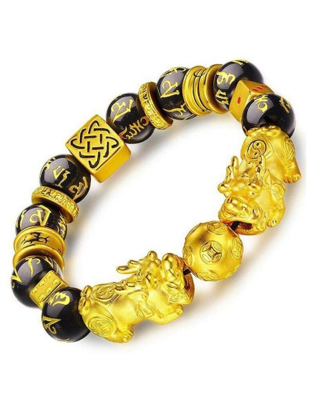 Gold-Plated Double Pixiu Bracelet - Extreme Wealth & Protection Gold-Plated Double Pixiu Bracelet - Extreme Wealth & Protection