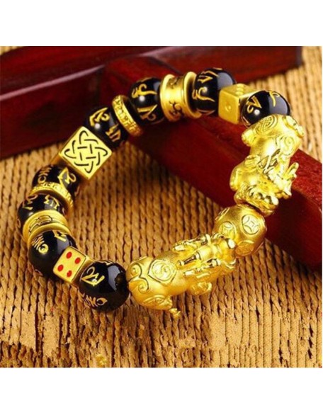 Gold-Plated Double Pixiu Bracelet - Extreme Wealth & Protection Gold-Plated Double Pixiu Bracelet - Extreme Wealth & Protection