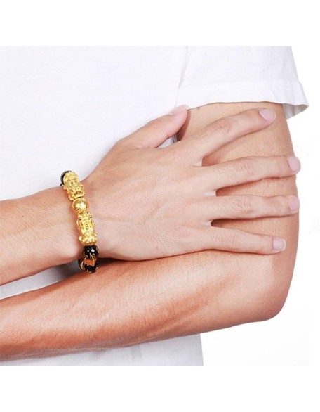 Gold-Plated Double Pixiu Bracelet - Extreme Wealth & Protection Gold-Plated Double Pixiu Bracelet - Extreme Wealth & Protection
