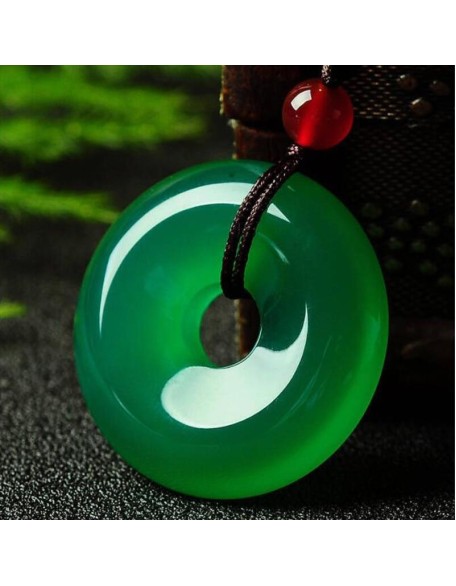 Green Jade Disk Necklace - Attract Positivity & Harmony Green Jade Disk Necklace - Attract Positivity & Harmony