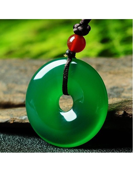 Green Jade Disk Necklace - Attract Positivity & Harmony Green Jade Disk Necklace - Attract Positivity & Harmony
