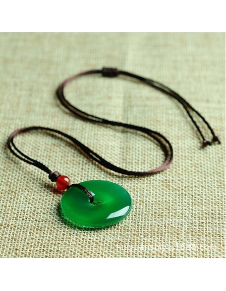Green Jade Disk Necklace - Attract Positivity & Harmony Green Jade Disk Necklace - Attract Positivity & Harmony