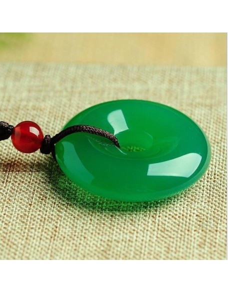 Green Jade Disk Necklace - Attract Positivity & Harmony Green Jade Disk Necklace - Attract Positivity & Harmony
