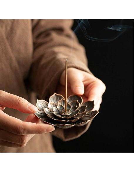 Bronze Lotus Incense Burner - For Inner Peace Bronze Lotus Incense Burner - For Inner Peace