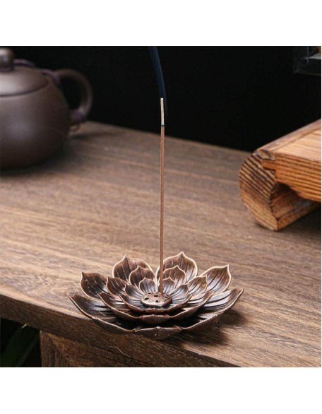Bronze Lotus Incense Burner - For Inner Peace Bronze Lotus Incense Burner - For Inner Peace