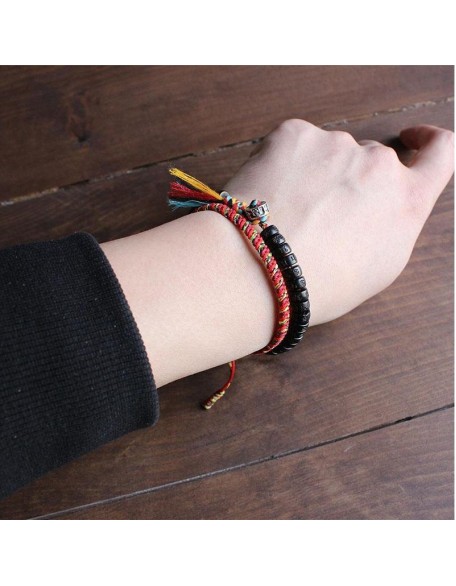 Coconut Shell Beads Bracelet with engraved Mantra - Attract Wisdom & Boost Spiritual Energy Coconut Shell Beads Bracelet with engraved Mantra - Attract Wisdom & Boost Spiritual Energy