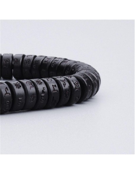 Coconut Shell Beads Bracelet with engraved Mantra - Attract Wisdom & Boost Spiritual Energy Coconut Shell Beads Bracelet with engraved Mantra - Attract Wisdom & Boost Spiritual Energy