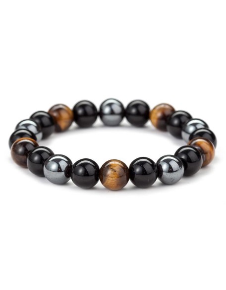 Triple Protection Bracelet - Tiger’s Eye, Obsidian, Hematite Triple Protection Bracelet - Tiger’s Eye, Obsidian, Hematite