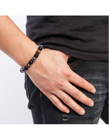 Triple Protection Bracelet - Tiger’s Eye, Obsidian, Hematite Triple Protection Bracelet - Tiger’s Eye, Obsidian, Hematite