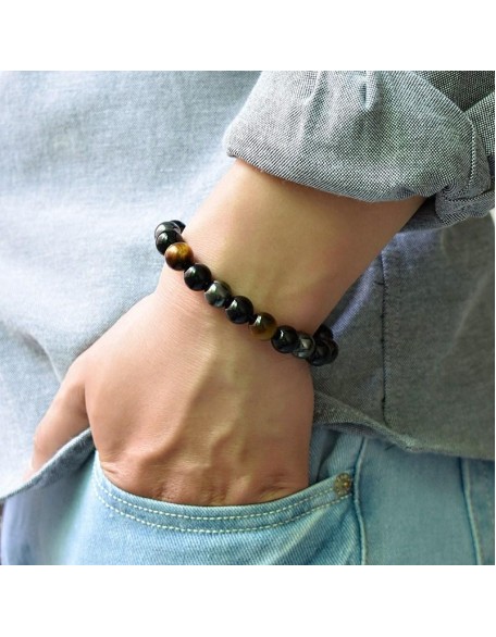 Triple Protection Bracelet - Tiger’s Eye, Obsidian, Hematite Triple Protection Bracelet - Tiger’s Eye, Obsidian, Hematite
