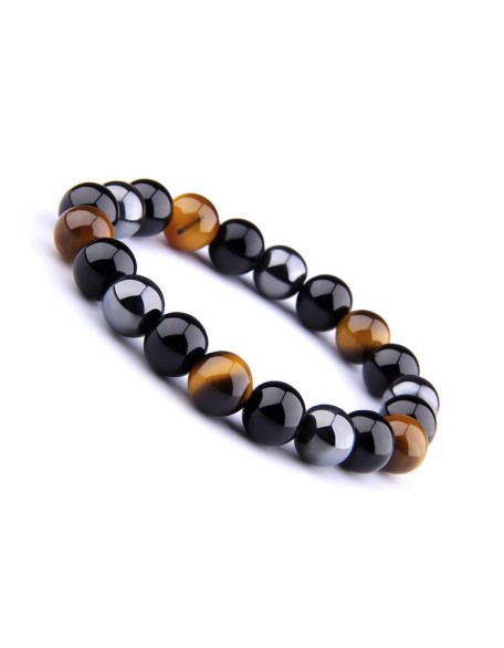 Triple Protection Bracelet - Tiger’s Eye, Obsidian, Hematite Triple Protection Bracelet - Tiger’s Eye, Obsidian, Hematite
