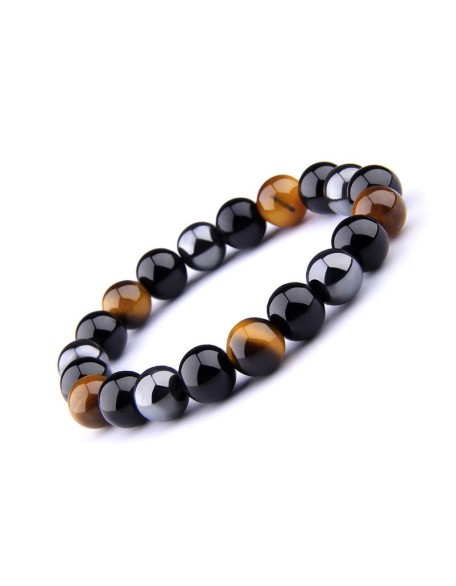 Triple Protection Bracelet - Tiger’s Eye, Obsidian, Hematite Triple Protection Bracelet - Tiger’s Eye, Obsidian, Hematite