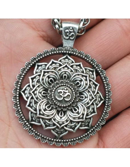 Om Lotus Mandala Necklace - Balance & Wisdom Om Lotus Mandala Necklace - Balance & Wisdom