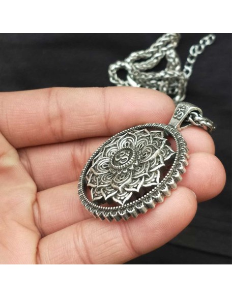 Om Lotus Mandala Necklace - Balance & Wisdom Om Lotus Mandala Necklace - Balance & Wisdom