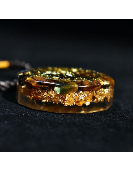 Sacred Sri Yantra Orgonite Necklace - Tiger’s Eye Sacred Sri Yantra Orgonite Necklace - Tiger’s Eye