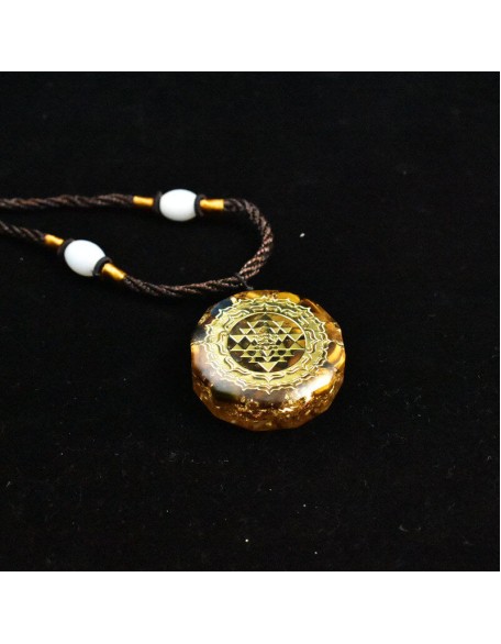 Sacred Sri Yantra Orgonite Necklace - Tiger’s Eye Sacred Sri Yantra Orgonite Necklace - Tiger’s Eye