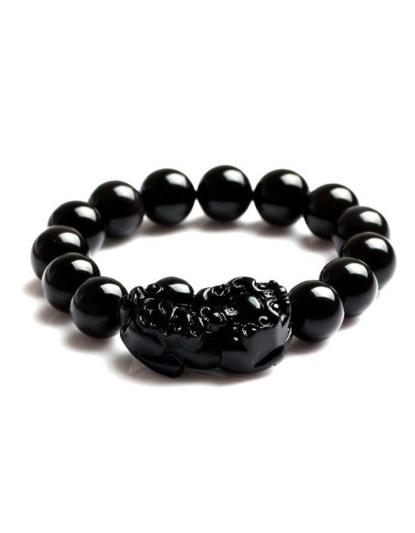 Black Obsidian Pixiu Bracelet - Wealth Protection Black Obsidian Pixiu Bracelet - Wealth Protection