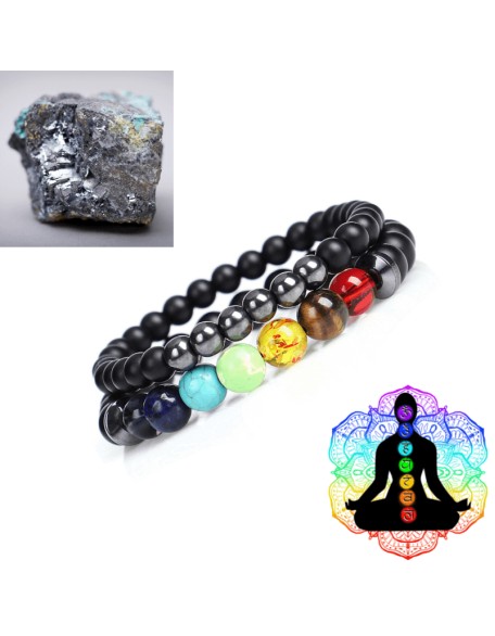 Hematite Chakra Bracelet Set - Inspire Wellness & Health Hematite Chakra Bracelet Set - Inspire Wellness & Health