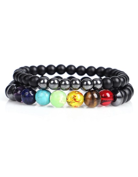 Hematite Chakra Bracelet Set - Inspire Wellness & Health Hematite Chakra Bracelet Set - Inspire Wellness & Health