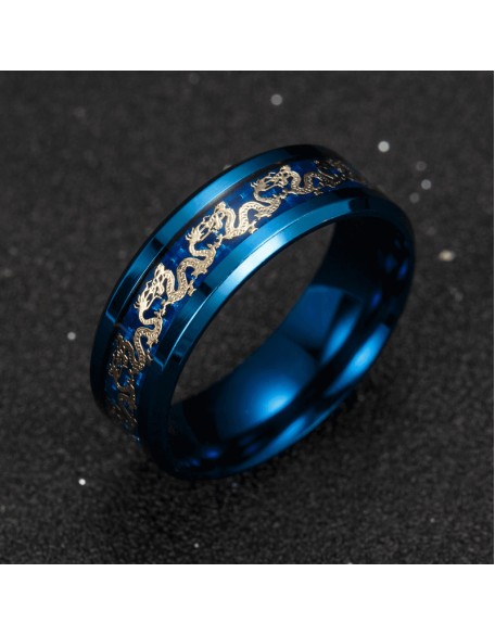 Chinese Dragon Inlay Ring - Attract Luck Chinese Dragon Inlay Ring - Attract Luck