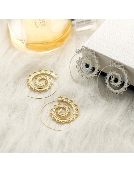 Spiral Hippie Hoops - Large Statement Earrings Spiral Hippie Hoops - Large Statement Earrings