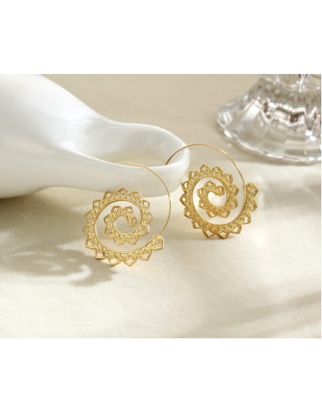 Spiral Hippie Hoops - Large Statement Earrings Spiral Hippie Hoops - Large Statement Earrings