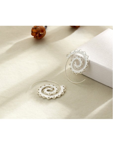 Spiral Hippie Hoops - Large Statement Earrings Spiral Hippie Hoops - Large Statement Earrings