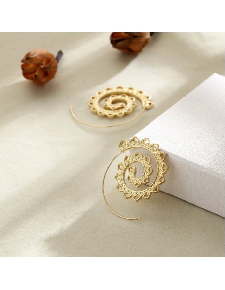 Spiral Hippie Hoops - Large Statement Earrings Spiral Hippie Hoops - Large Statement Earrings
