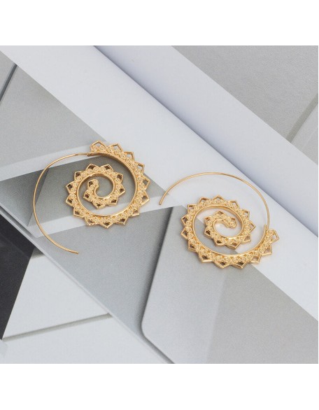 Spiral Hippie Hoops - Large Statement Earrings Spiral Hippie Hoops - Large Statement Earrings