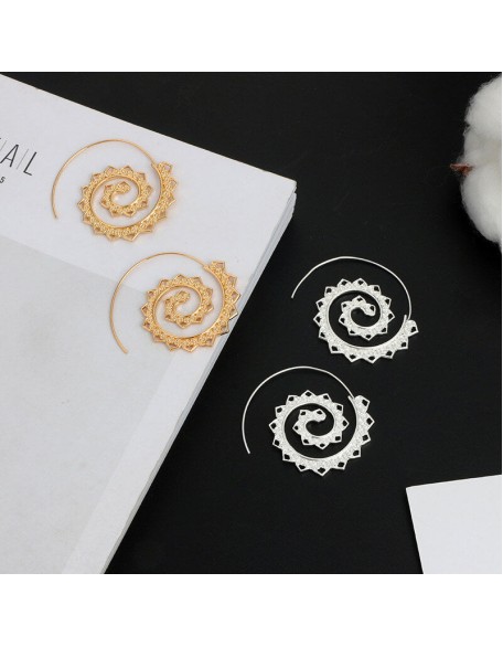 Spiral Hippie Hoops - Large Statement Earrings Spiral Hippie Hoops - Large Statement Earrings
