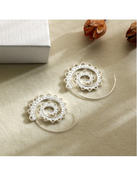 Spiral Hippie Hoops - Large Statement Earrings Spiral Hippie Hoops - Large Statement Earrings