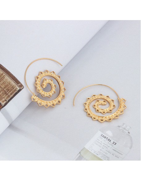 Spiral Hippie Hoops - Large Statement Earrings Spiral Hippie Hoops - Large Statement Earrings