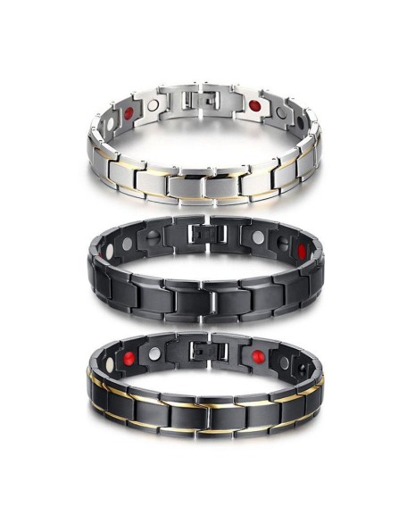 Magnetic Therapy Bracelets - Black, Silver, Gold Magnetic Therapy Bracelets - Black, Silver, Gold