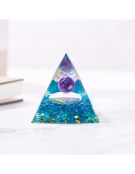 Amethyst Orgonite Pyramid - Orgone Energy Generator Amethyst Orgonite Pyramid - Orgone Energy Generator