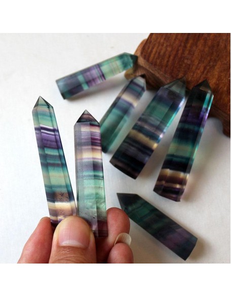 Rainbow Fluorite Wand - 7 Chakra Healing Rainbow Fluorite Wand - 7 Chakra Healing