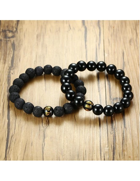 Grounding Agate and Lava Stone Bracelet Set Grounding Agate and Lava Stone Bracelet Set