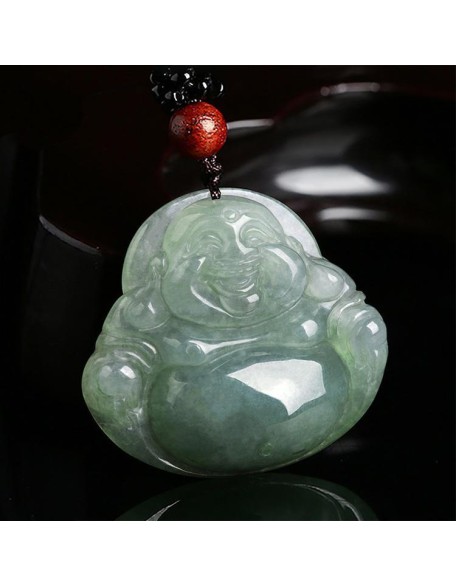 Jade Laughing Buddha Necklace - Promote Happiness & Good Luck Jade Laughing Buddha Necklace - Promote Happiness & Good Luck